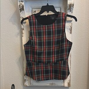 Tartan plaid peplum top